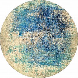 Rundt teppe - Sierra (blå)