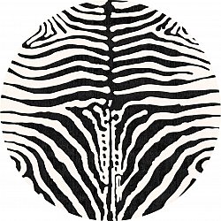 Rundt teppe - Zebra (svart/hvit)