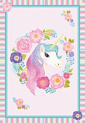 Barneteppe - Unicorn Flowers (rosa)