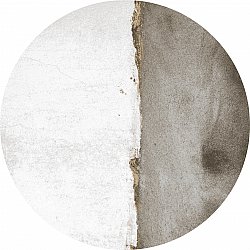 Rundt teppe - Prades (hvit/grå)