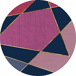 Runde tepper - Jade (mørke blå/rosa)