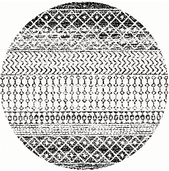 Rundt teppe - Ovada (svart/hvit)