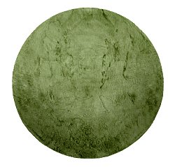 Runde tepper - Aranga Super Soft Fur (olivengrønn)