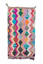 Marokkansk Boucherouite-teppe 135 x 260 cm