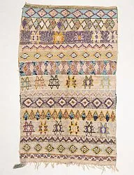 Marokkansk Boucherouite-teppe 195 x 115 cm