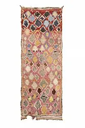 Marokkansk Boucherouite-teppe 255 x 100 cm