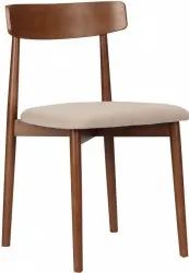Stol - Ystad (valnøtt/beige) - 2 stk
