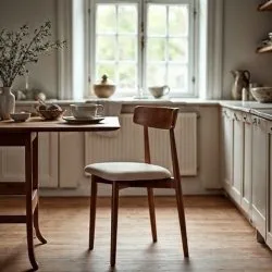 Stol - Ystad (valnøtt/beige) - 2 stk