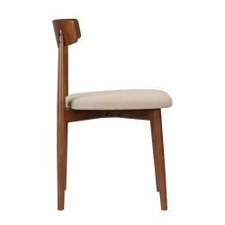 Stol - Ystad (valnøtt/beige) - 2 stk