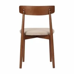 Stol - Ystad (valnøtt/beige) - 2 stk