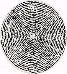 Rundt teppe - Brussels Swirl (sort)