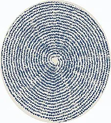 Rundt teppe - Brussels Swirl (blå)