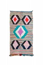 Marokkansk Boucherouite-teppe 140 x 255 cm