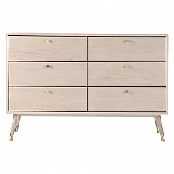 Kommode - Prime - 6 lådor (hvit eik)