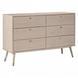 Kommode - Prime - 6 lådor (hvit eik)