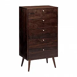 Kommode - Prime - 5 lådor (valnøtt/messing)