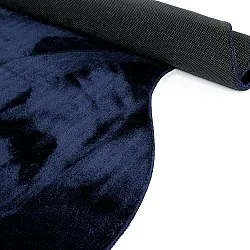Asymmetrisk Bølgete Ryeteppe - Aranga Super Soft Fur (mørkeblått)