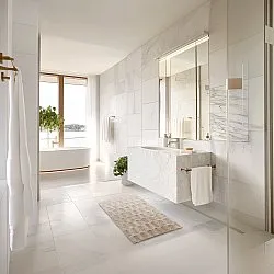 Baderomsmatte - Bevin (beige)
