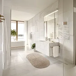 Oval baderomsmatte - Embla (beige)