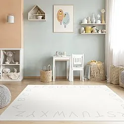 Barneteppe - Alphabetic Border (hvit)