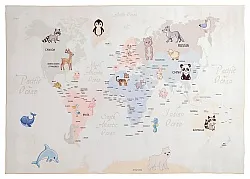 Barneteppe - Animal Map (beige)