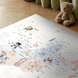 Barneteppe - Animal Map (beige)