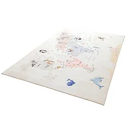 Barneteppe - Animal Map (beige)