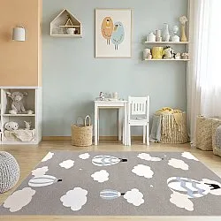Barneteppe - Balloons (blå)