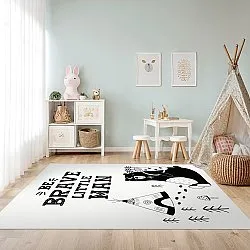 Barneteppe - Camping Bear (hvit)