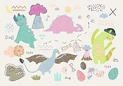 Barneteppe - Dino (multi)
