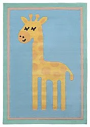 Barneteppe - Giraffe Hand Tufted Wool Premium (lyseblå/multi)