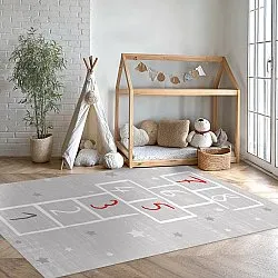 Barneteppe - Hopscotch (grå)