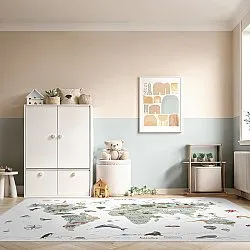 Barneteppe - Kids World Map (grønn)