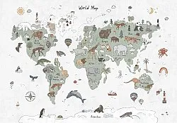 Barneteppe - Kids World Map (grønn)