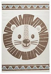 Barneteppe - Kind Lion (krem/blå)