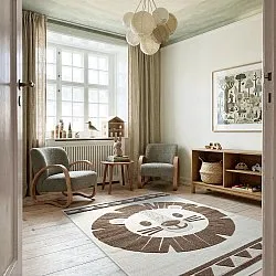 Barneteppe - Kind Lion (krem/brun)