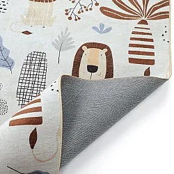 Barneteppe - Lion Friends (beige)