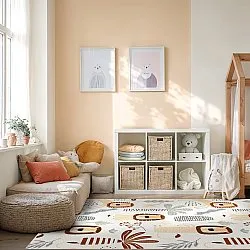 Barneteppe - Lion Friends (beige)