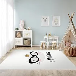 Barneteppe - Reading Cat (hvit)