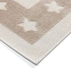 Barneteppe - Star Frame (krem/brun)
