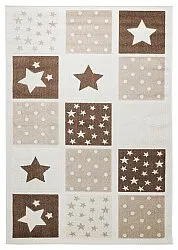 Barneteppe - Star Grid (krem/brun)
