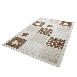 Barneteppe - Star Grid (krem/brun)