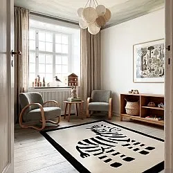 Barneteppe - Zebra Hand Tufted Wool Premium (beige/svart)