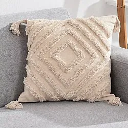 Putetrekk - Natural Boho 45 x 45 cm (beige)