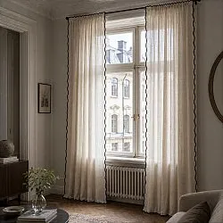 Gardiner 2-pakning - Bomullsgardiner Yrsa (lys beige)