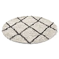 Rundt teppe - Alcott Natural Cotton Shaggy (svart/hvitt)