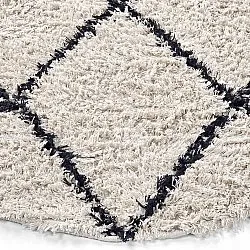 Rundt teppe - Alcott Natural Cotton Shaggy (svart/hvitt)
