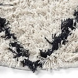 Rundt teppe - Alcott Natural Cotton Shaggy (svart/hvitt)