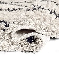 Rundt teppe - Alcott Natural Cotton Shaggy (svart/hvitt)