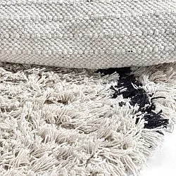 Rundt teppe - Alcott Natural Cotton Shaggy (svart/hvitt)